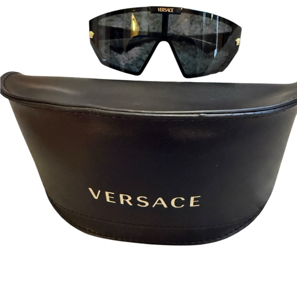 Unisex VE4461 Versace Black Sunglasses come with a case and cleaning cloth